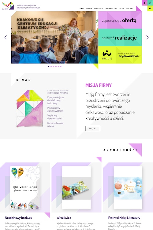 Screenshot of the Cel Edu website